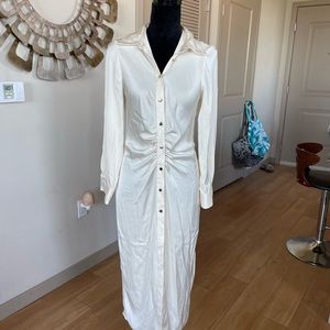 Zara long satin shirt dress